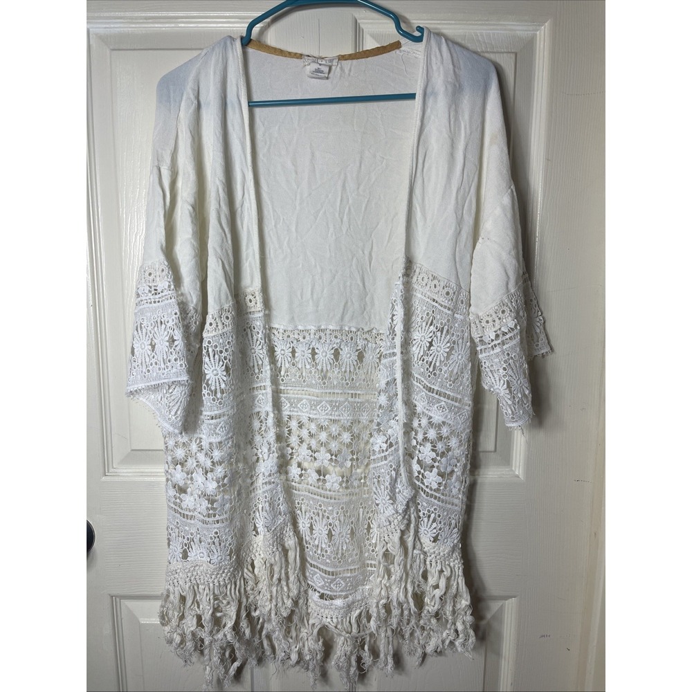 Boho  Crochet + Fringe Swimsuit Cover Up  For Yoga Beach Pool Resort Lake Summer
